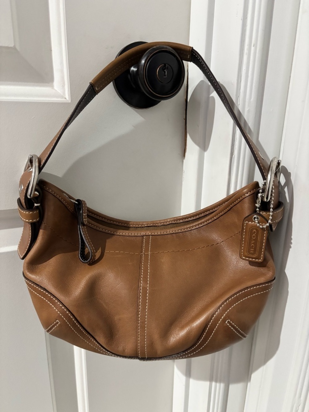 🍎🍎SOLD🍎🍎Coach Brown Leather Shoulder Bag | Classic Y2K Mini Hobo